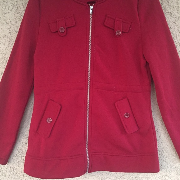 Maroon color Fleece Jacket - Picture 3 of 4